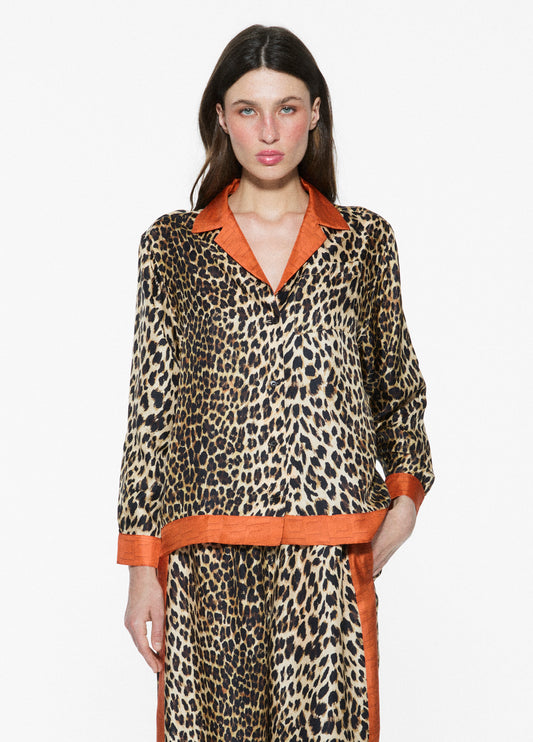 Leopard Silk Shirt