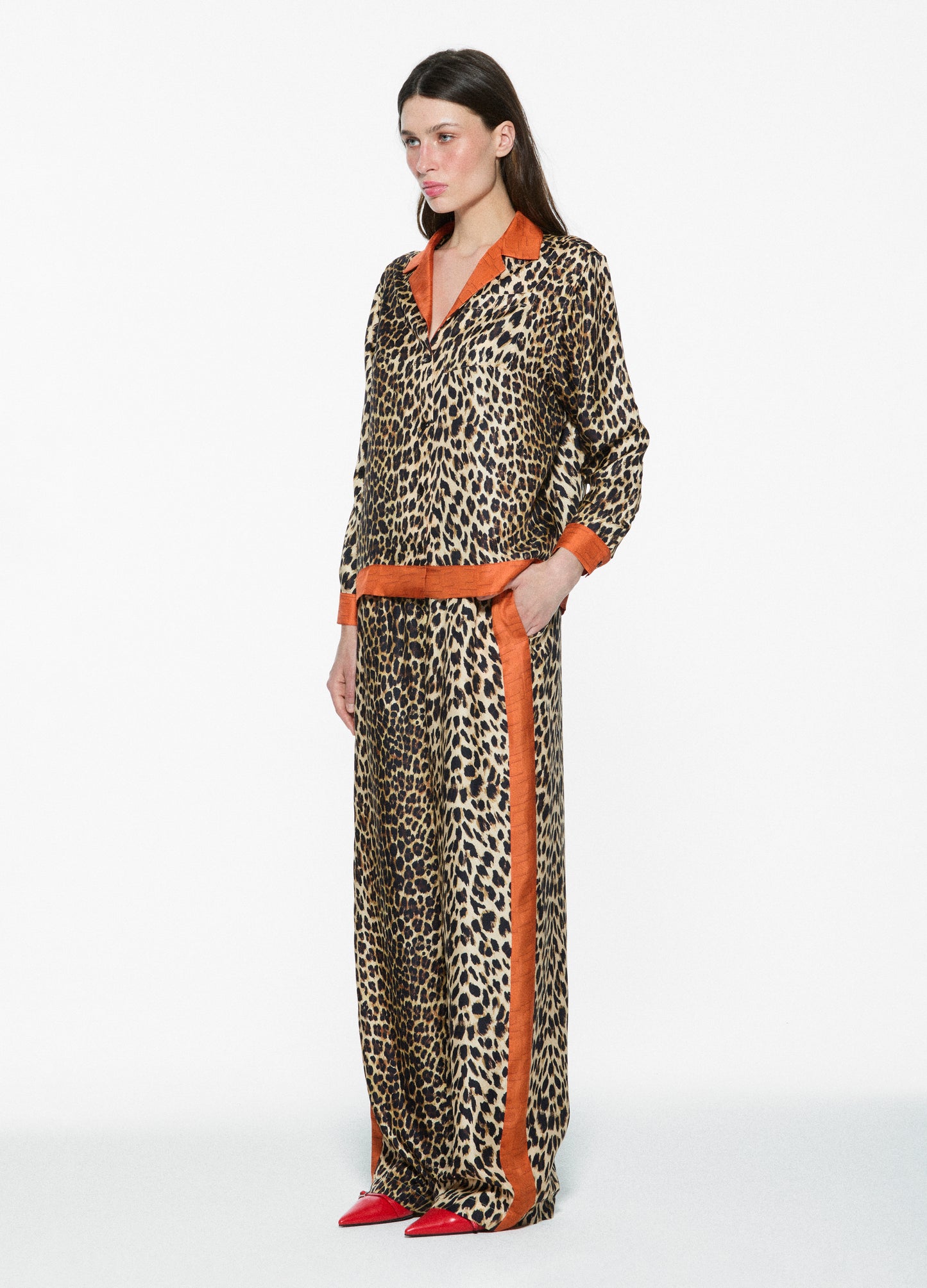 Leopard Silk Trousers