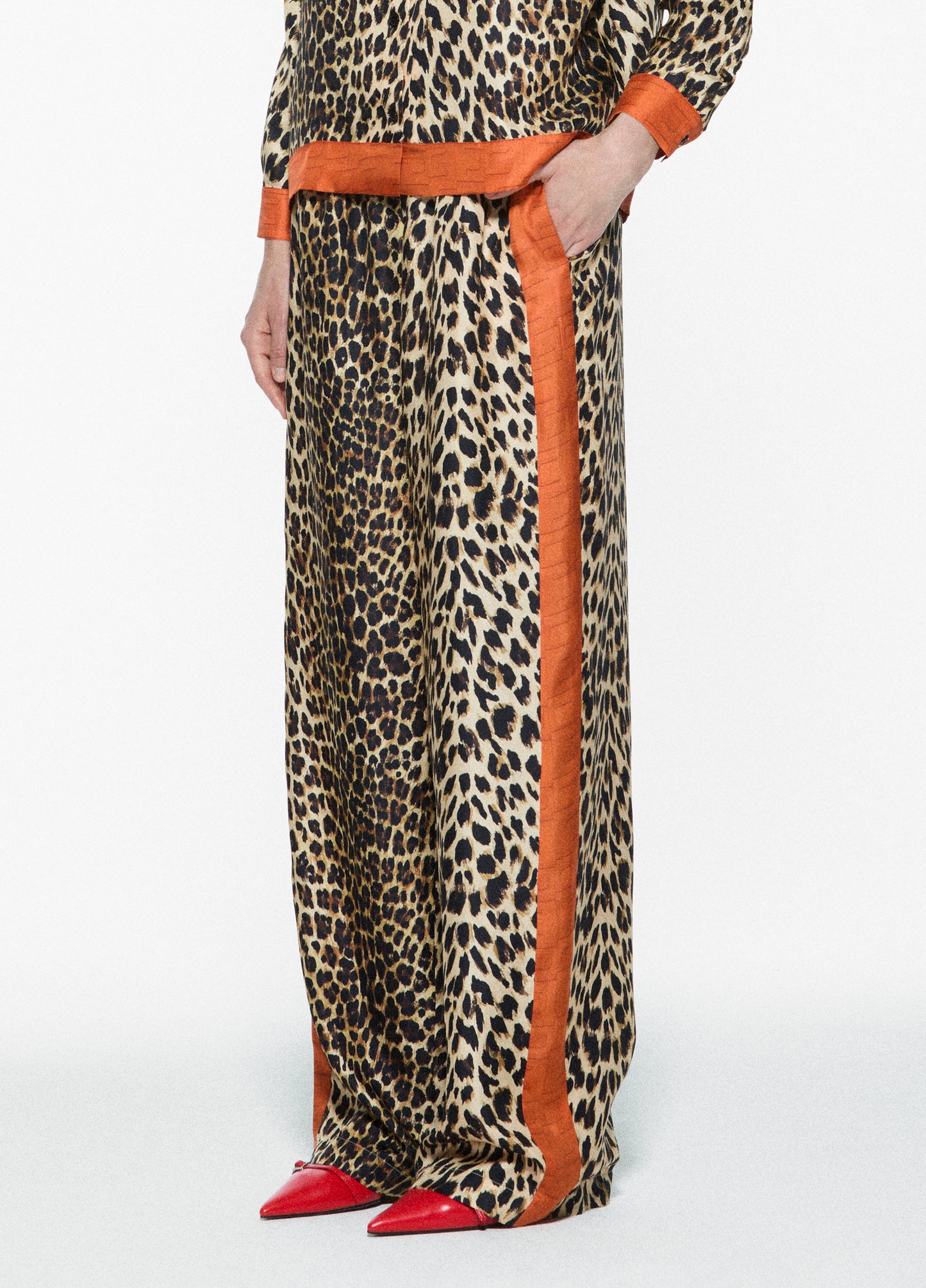 Leopard Silk Trousers