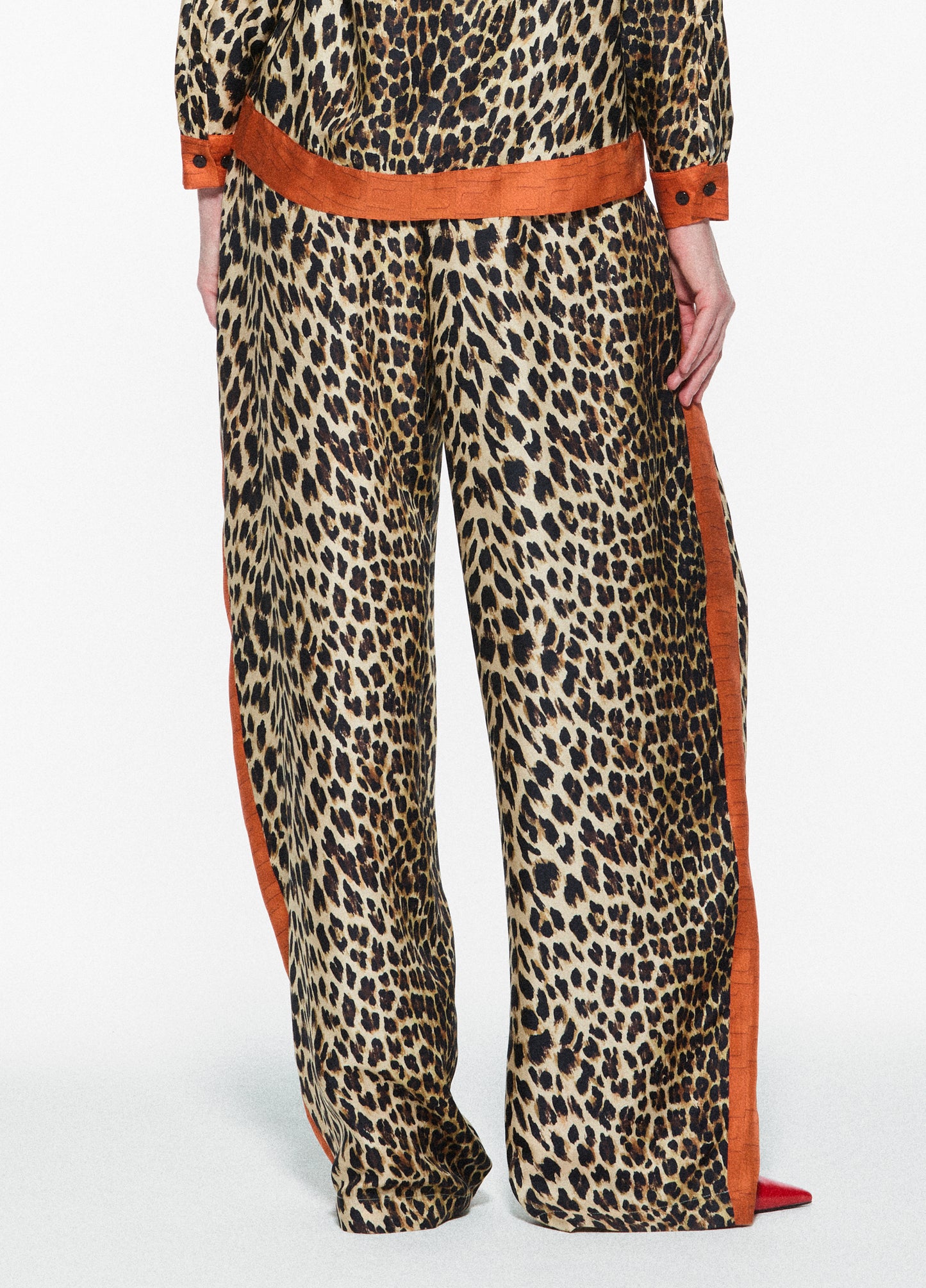 Leopard Silk Trousers